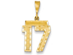 FJC Finejewelers 14k Yellow Gold Medium Bright Cut Number 17 Charm
