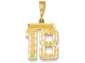 FJC Finejewelers 14k Yellow Gold Medium Bright Cut Number 18 Charm
