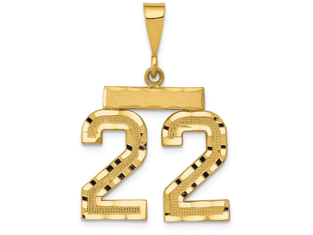 FJC Finejewelers 14k Yellow Gold Medium Bright Cut Number 22 Charm