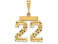 FJC Finejewelers 14k Yellow Gold Medium Bright Cut Number 22 Charm
