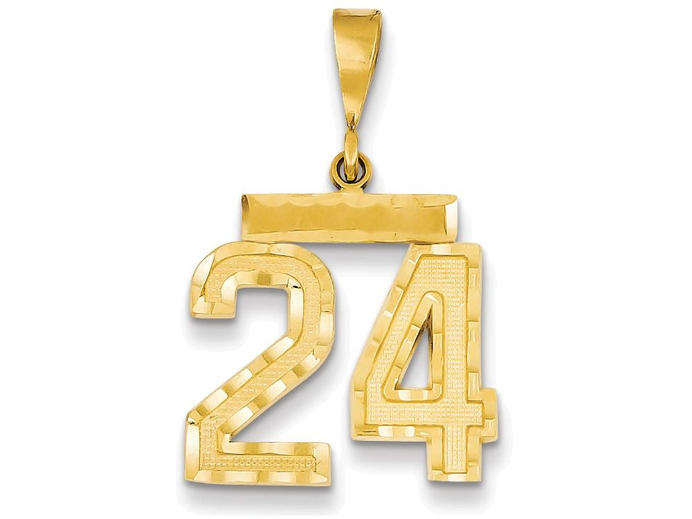 FJC Finejewelers 14k Yellow Gold Medium Bright Cut Number 24 Charm
