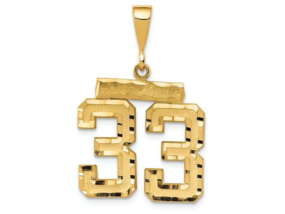 FJC Finejewelers 14k Yellow Gold Medium Bright Cut Number 33 Charm