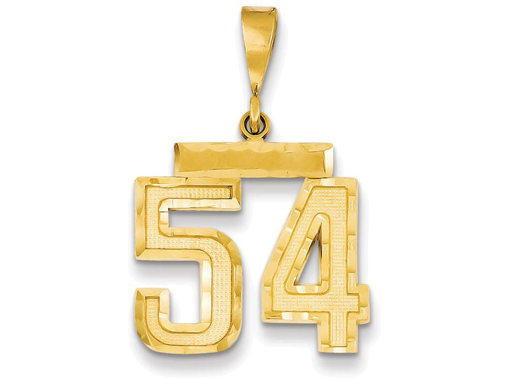 FJC Finejewelers 14k Yellow Gold Medium Bright Cut Number 54 Charm