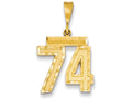 FJC Finejewelers 14k Yellow Gold Medium Bright Cut Number 74 Charm