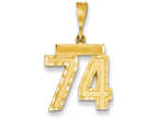 FJC Finejewelers 14k Yellow Gold Medium Bright Cut Number 74 Charm