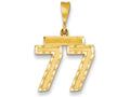 FJC Finejewelers 14k Yellow Gold Medium Bright Cut Number 77 Charm