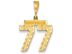 FJC Finejewelers 14k Yellow Gold Medium Bright Cut Number 77 Charm