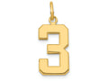 FJC Finejewelers 14k Yellow Gold Casted Medium Polished Number 3 Charm