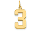 FJC Finejewelers 14k Yellow Gold Casted Medium Polished Number 3 Charm