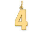 FJC Finejewelers 14k Yellow Gold Casted Medium Polished Number 4 Charm