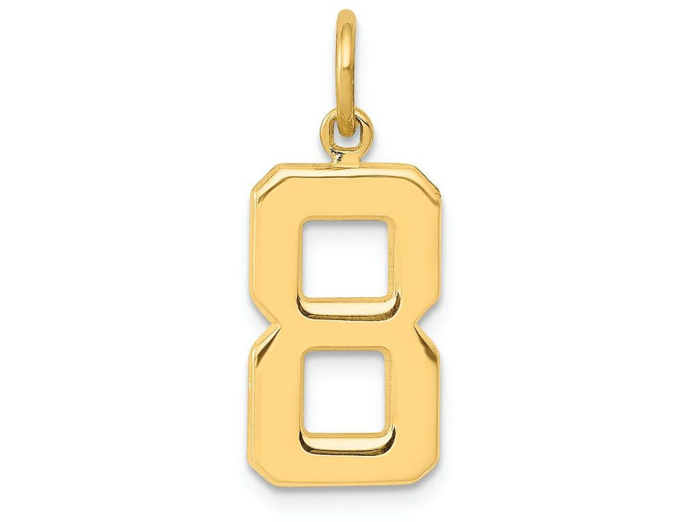 FJC Finejewelers 14k Yellow Gold Casted Medium Polished Number 8 Charm