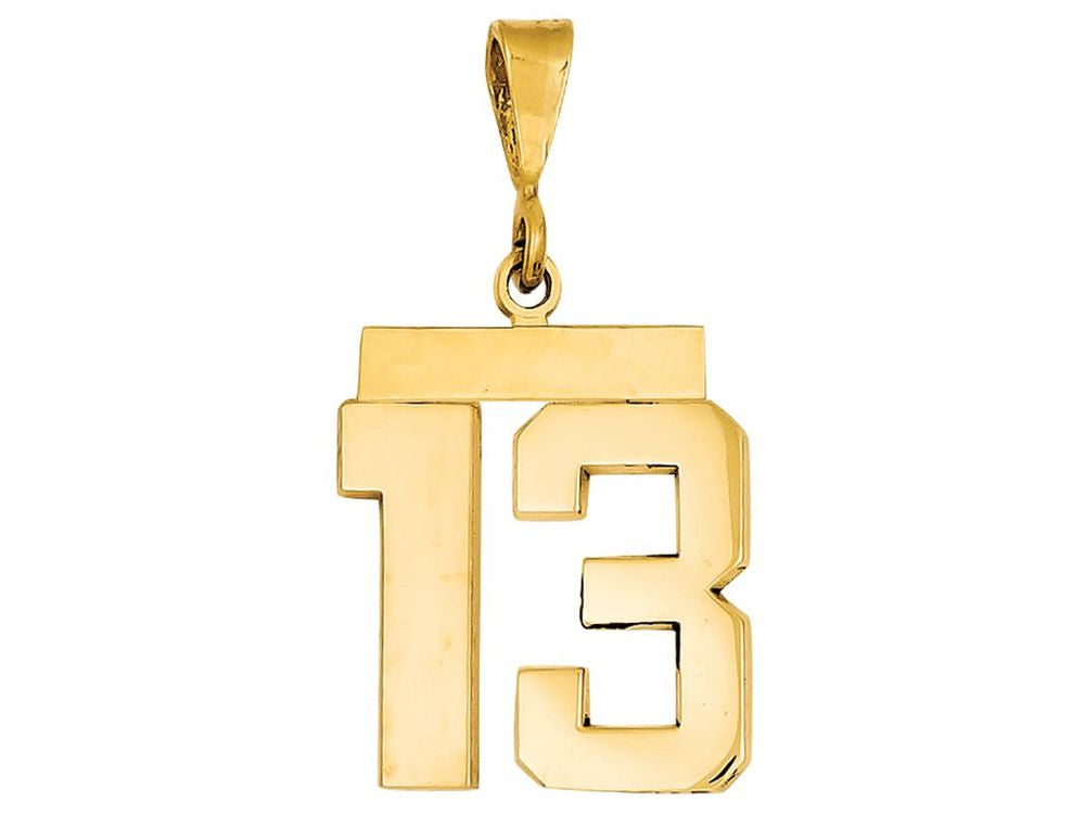 FJC Finejewelers 14k Yellow Gold Medium Polished Number 13 Charm
