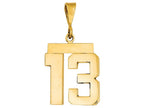 FJC Finejewelers 14k Yellow Gold Medium Polished Number 13 Charm