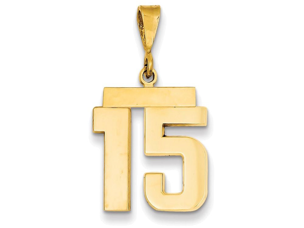 FJC Finejewelers 14k Yellow Gold Medium Polished Number 15 Charm