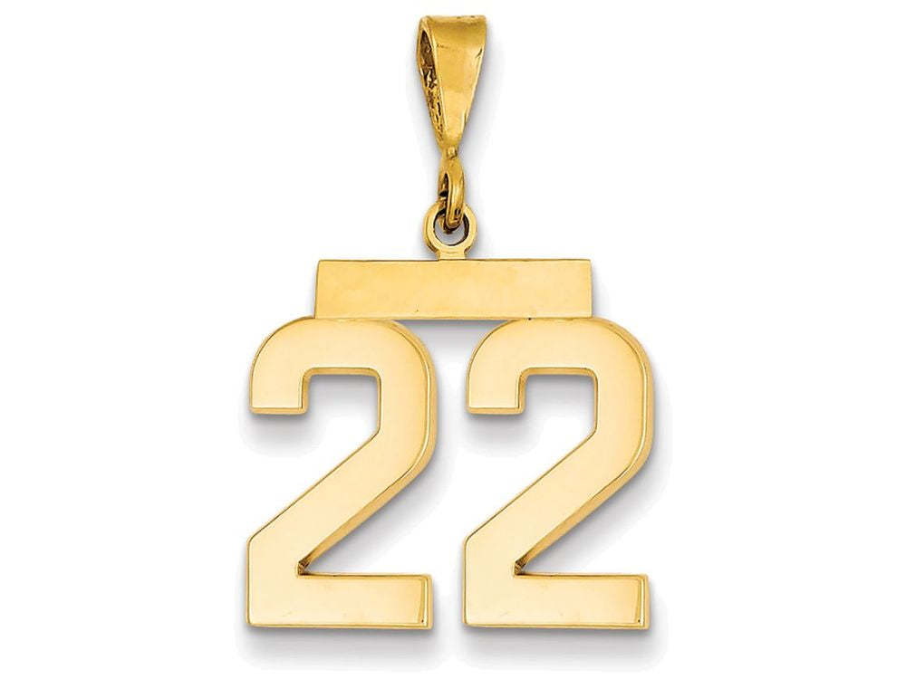 FJC Finejewelers 14k Yellow Gold Medium Polished Number 22 Charm