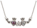 ShanOre® Claddagh Trinity Mothers Pendant Necklace Personalize - 2 5mm Heart Shape Simulated Birthstones