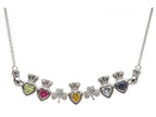 ShanOre® Claddagh Shamrock Mothers Pendant Necklace Personalize 5 5mm Heart Shape Simulated Birthstones