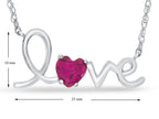 FJC Finejewelers Sterling Silver 18 Inch Love Necklace with 5mm Heart Shape Created Ruby