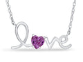 FJC Finejewelers Sterling Silver 18 Inch Love Necklace with 5mm Heart Shape Simulated Alexandrite