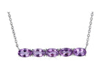 FJC Finejewelers Sterling Silver Necklace Pendant with 5 Oval Amethyst Stones