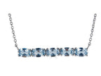 FJC Finejewelers Sterling Silver Necklace Pendant with 5 Oval Simulated Aquamarine Stones