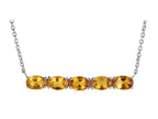 FJC Finejewelers Sterling Silver Necklace Pendant with 5 Oval Citrine Stones