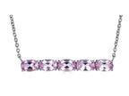 FJC Finejewelers Sterling Silver Necklace Pendant with 5 Oval Created Pink Sapphire Stones