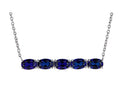 FJC Finejewelers Sterling Silver Necklace Pendant with 5 Oval Created Sapphire Stones