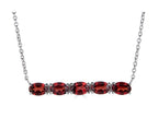 FJC Finejewelers Sterling Silver Necklace Pendant with 5 Oval Garnet Stones