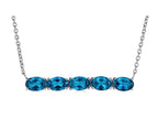 FJC Finejewelers Sterling Silver Necklace Pendant with 5 Oval London Blue Topaz Stones