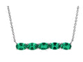 FJC Finejewelers Sterling Silver Necklace Pendant with 5 Oval Simulated Emerald Stones