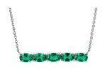 FJC Finejewelers Sterling Silver Necklace Pendant with 5 Oval Simulated Emerald Stones