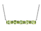 FJC Finejewelers Sterling Silver Necklace Pendant with 5 Oval Peridot Stones