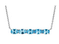 FJC Finejewelers Sterling Silver Necklace Pendant with 5 Oval Swiss Blue Topaz Stones