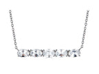 FJC Finejewelers Sterling Silver Necklace Pendant with 5 Oval White Topaz Stones
