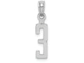 FJC Finejewelers 14k White Gold number 3 block Style Charm