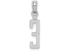 FJC Finejewelers 14k White Gold number 3 block Style Charm