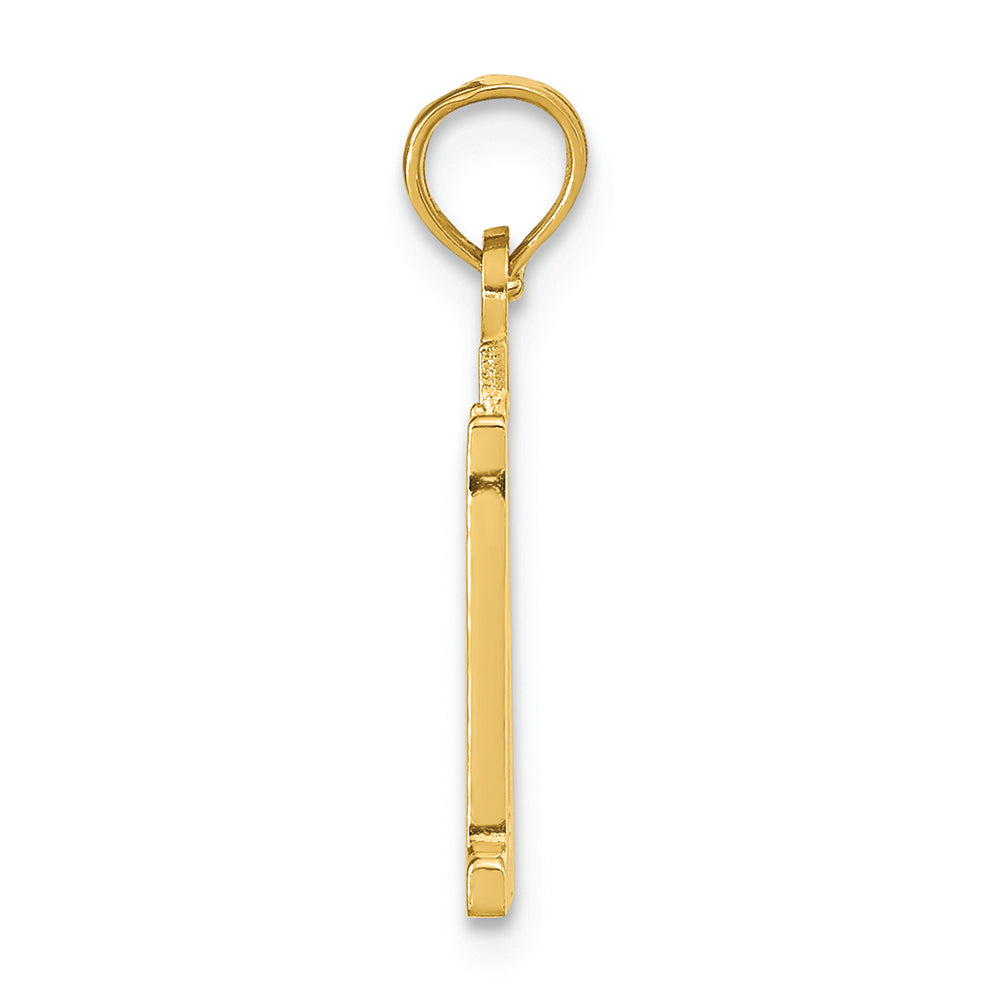 FJC Finejewelers 14k Yellow Gold 11"block Styl Charm