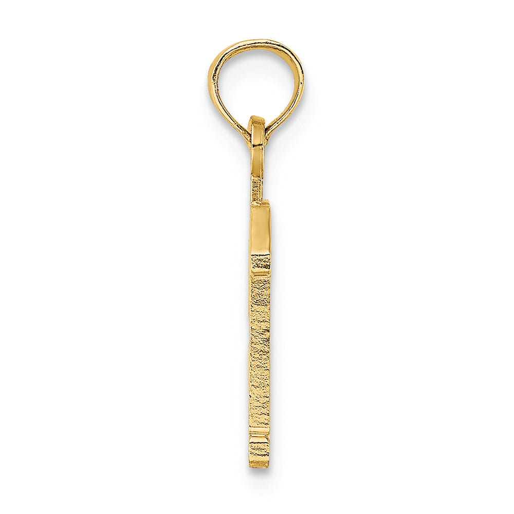 FJC Finejewelers 14k Yellow Gold 13"block Styl Charm