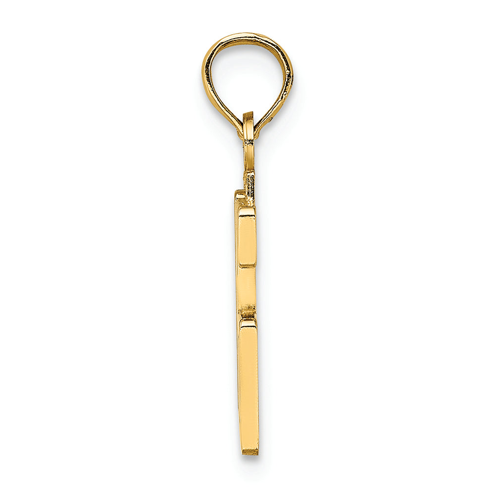 FJC Finejewelers 14k Yellow Gold 16"block Styl Charm