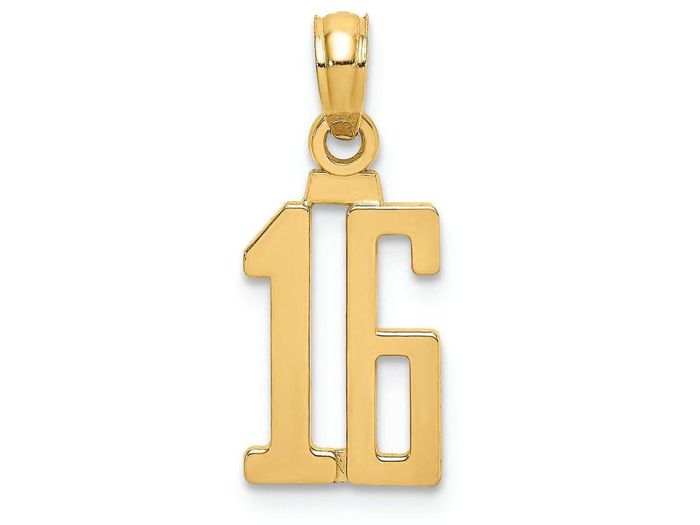 FJC Finejewelers 14k Yellow Gold 16"block Styl Charm