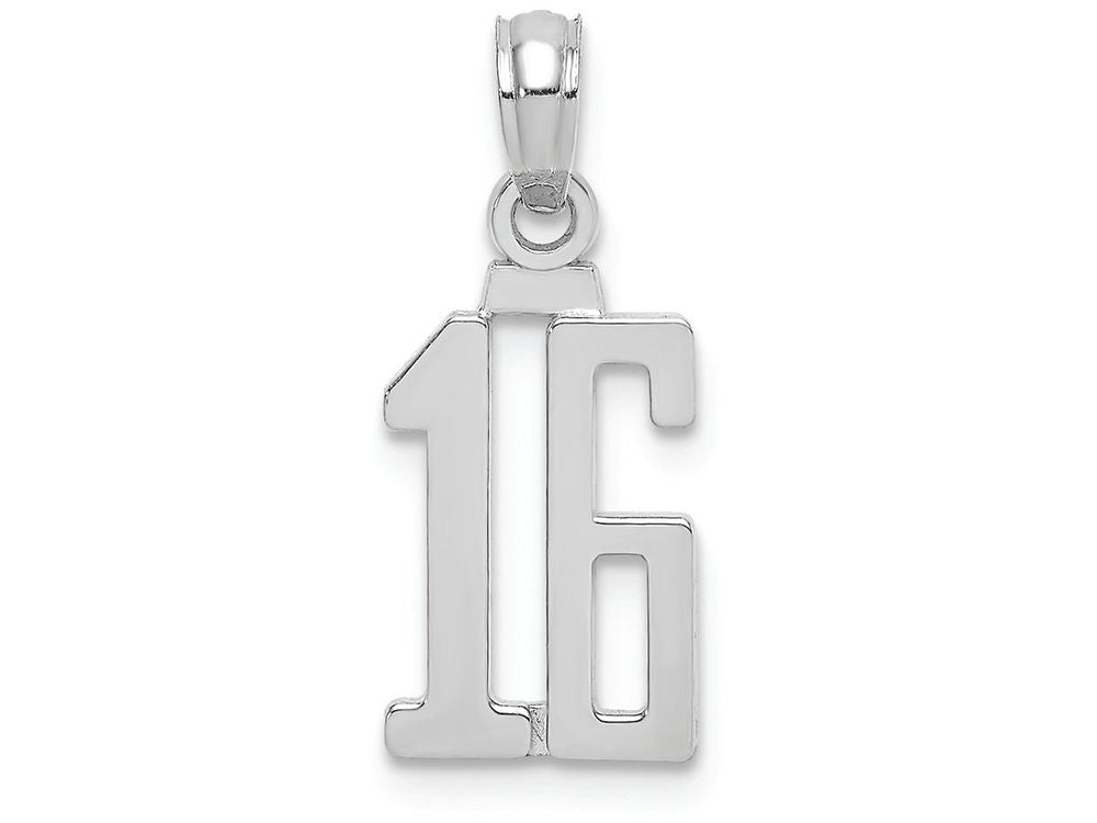 FJC Finejewelers 14k White Gold White "16"block Style Charm