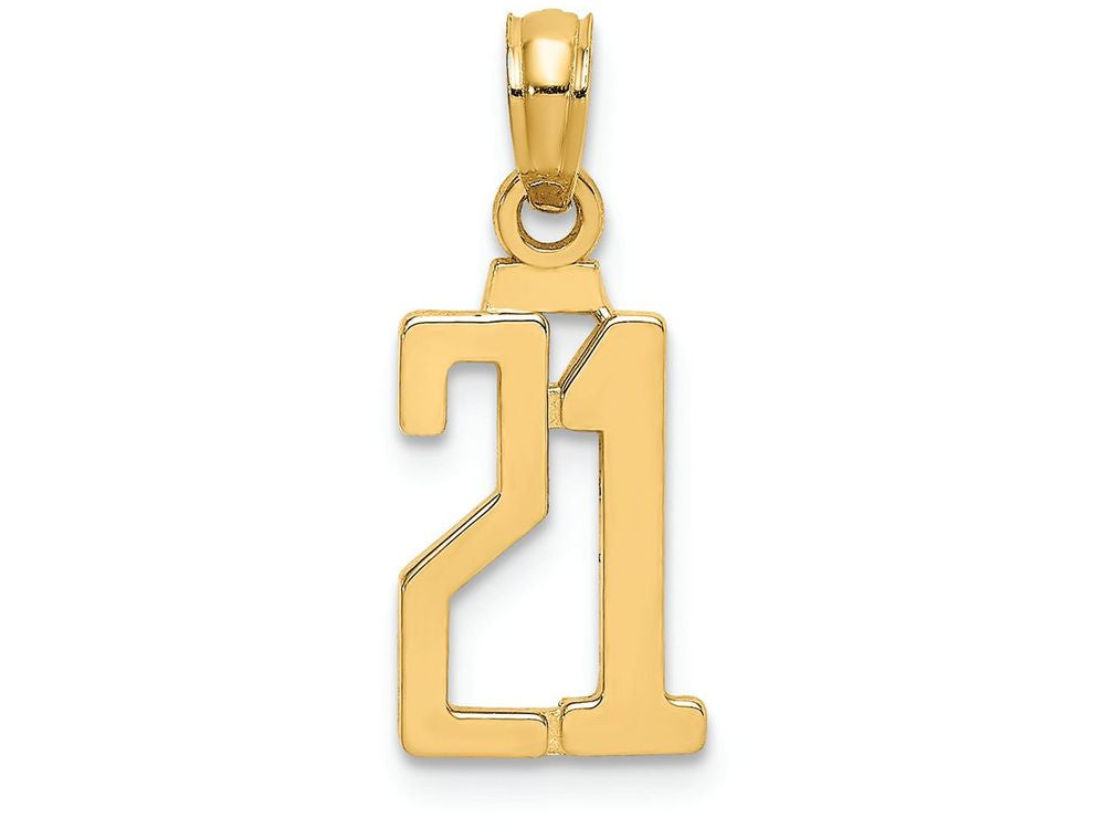 FJC Finejewelers 14k Yellow Gold 21"block Styl Charm