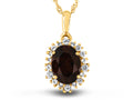 FJC Finejewelers 10k Yellow Gold Oval Garnet with White Topaz accent stones Halo Pendant Necklace