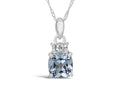 FJC Finejewelers 10k White Gold 7mm Cushion-Cut Aquamarine Pendant Necklace