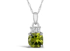 FJC Finejewelers 10k White Gold 7mm Cushion-Cut Peridot Pendant Necklace