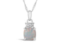 FJC Finejewelers 10k White Gold 7mm Cushion-Cut Created Opal Pendant Necklace