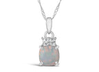 FJC Finejewelers 10k White Gold 7mm Cushion-Cut Created Opal Pendant Necklace