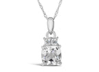 FJC Finejewelers 10k White Gold 7mm Cushion-Cut White Topaz Pendant Necklace