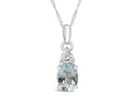 FJC Finejewelers 10k White Gold 8x6mm Oval Aquamarine Pendant Necklace